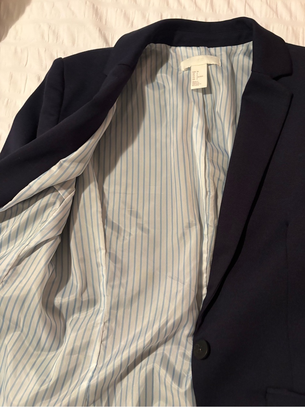 Women's Navy Tailored Blazer - H&M - Picture 4 of 5